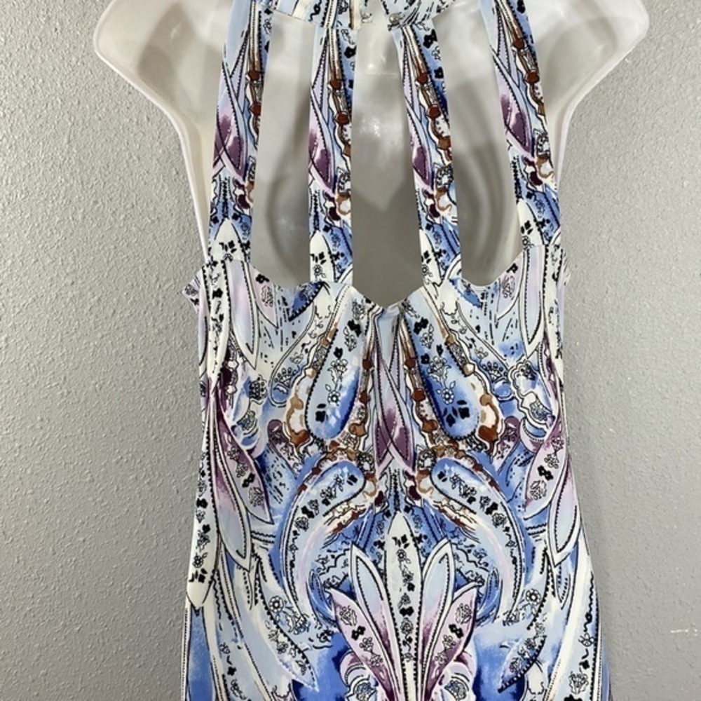 White House Black Market Blue and Purple Strappy-Back Dress - Picture 11 of 13